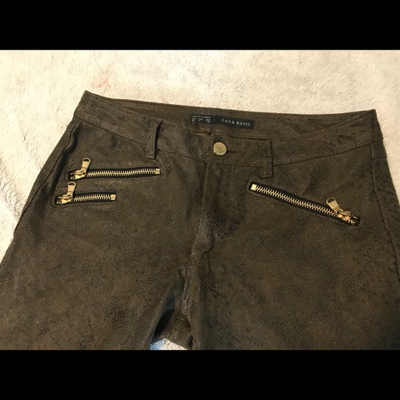 Snake skin green skinny jeans - Picture 2 of 6